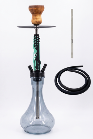 Wasserpfeife Y.K.A.P. Neo Mod Green + Grey Drop