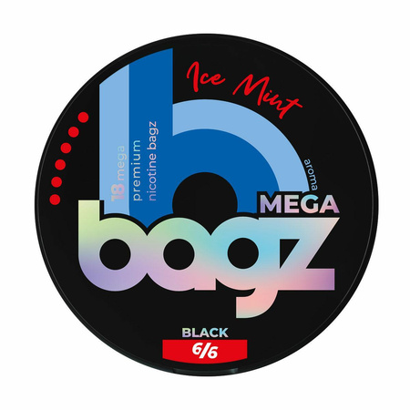 Nikotinbeutel BAGZ Ice Mint 6/6 BLACK MEGA