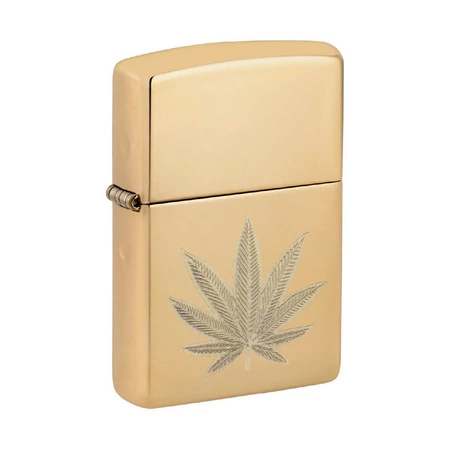 ZIPPO - Cannabis Leaf Brass Polished