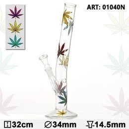 Bong Glass Hangover 3 Leaves | 32cm