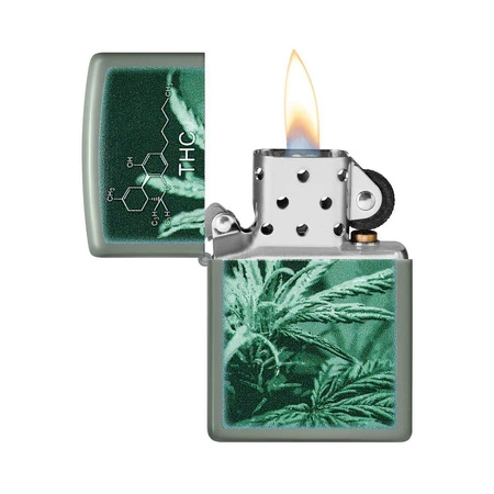 Zapalniczka ZIPPO - THC CANNABIS LEAVES MATTE