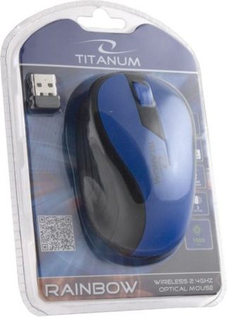 TITANUM MYSZ BEZPRZ. 2.4GHZ 3D OPT. USB RAINBOW NIEBIESKA