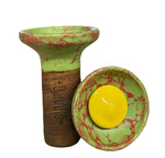 Shisha-Kopf Oblako Flow Yellow On Light Green/Red Marble