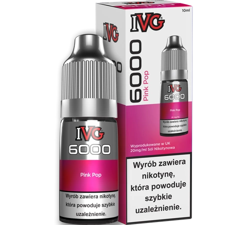 Liquid IVG 6000 Nicotine Salt Pink Pop 20mg 10ml