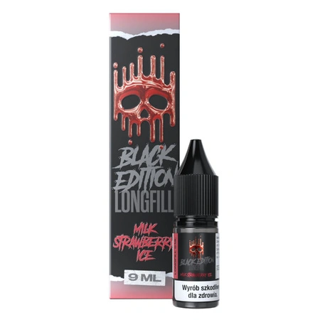 Longfill Dark Line Black Edition 9ml - MILK STRAWBERRY ICE