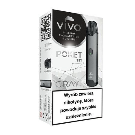 E-Zigarette POD VIVO Poket Open Grey ohne Verdampferkopf