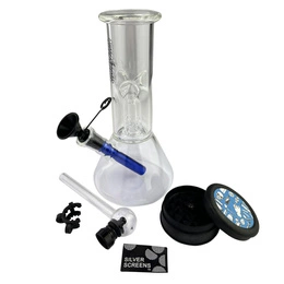 Zestaw Super Heroes Fajka Bongo Transparent, Młynek, Fajeczka