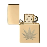ZIPPO - Cannabis Leaf Brass Polished