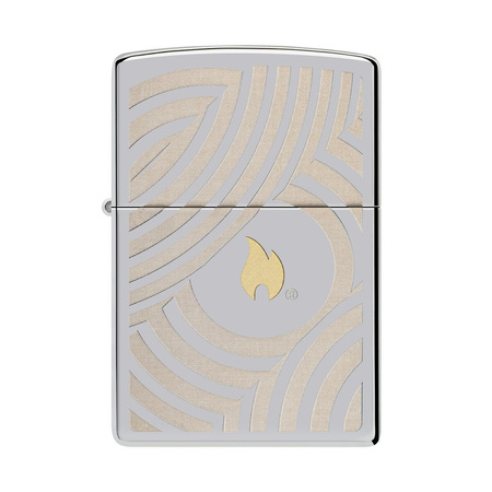 Feuerzeug ZIPPO - GOLDEN FLAME AND CIRCLES CHROME