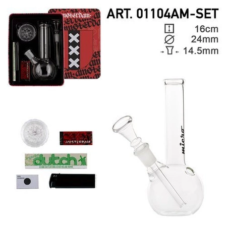 Zestaw Bongo Młynek Bibułki Filterki Sitka Micro Kula 16cm