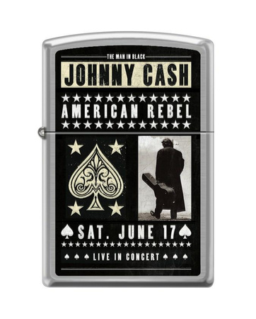 Feuerzeug ZIPPO - JOHNNY CASH BRUSHED CHROME