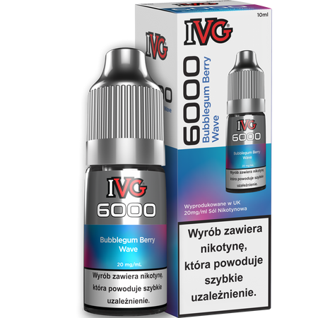 Liquid IVG 6000 Nicotine Salt 10ml - Bubblegum Berry Wave 20mg