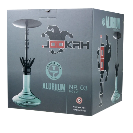 Fajka Wodna Jookah Aluriium Nr. 03 Big Size Black/Blue Glow