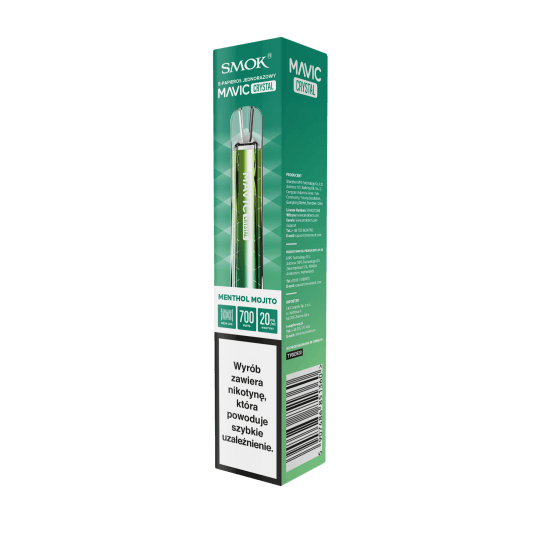 E-papieros Jednorazowy SMOK Mavic Crystal Menthol Mojito 2ml 20mg