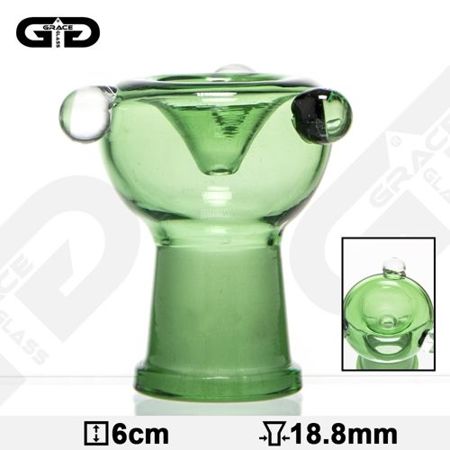 Cybuch GG Grace Glass do bongo krótki Zielony | 18.8 mm
