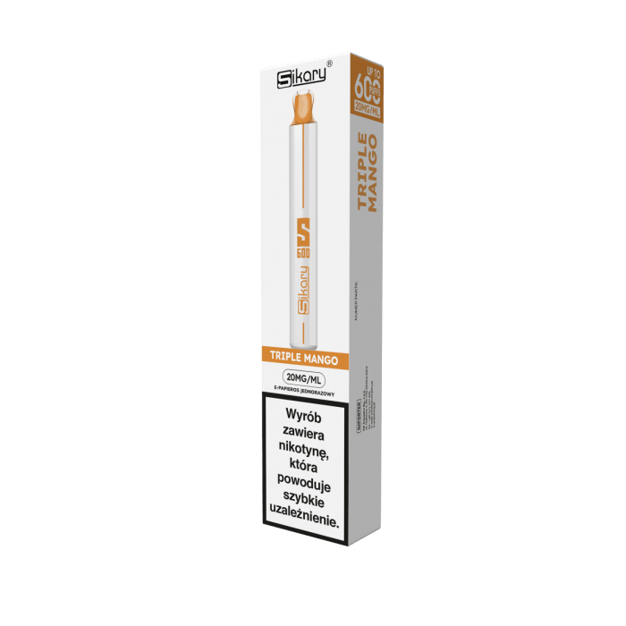 E-papieros Jednorazowy Sikary S600 - Triple Mango 20mg